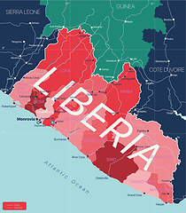 Image showing Liberia country detailed editable map