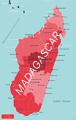 Image showing Madagascar country detailed editable map