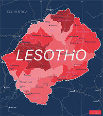 Image showing Lesotho country detailed editable map