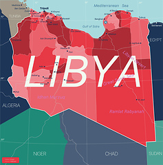 Image showing Libya country detailed editable map