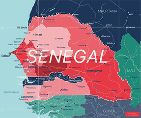 Image showing Senegal country detailed editable map