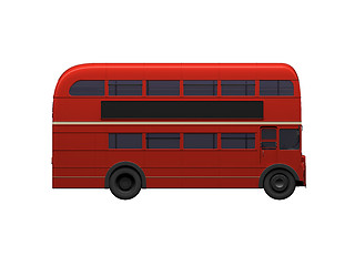 Image showing red double decker autobus over white