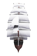 Image showing Sailing ship isolated over white