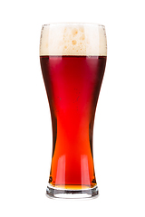 Image showing Red beer glass isolated on white background