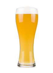 Image showing White beer glass isolated on white background