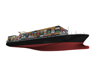 Image showing Container ship isolated front view