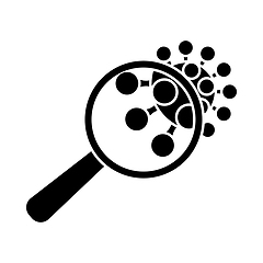Image showing Magnifier Over Coronavirus Molecule Icon