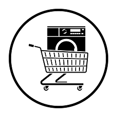 Image showing Shopping Cart With Washing Machine Icon