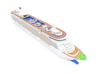 Image showing Cruise ship isolated front view