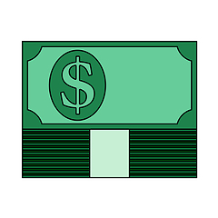 Image showing Banknote On Top Of Money Stack Icon