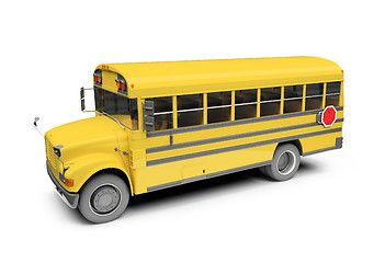 Image showing School yellow bus isolated over white