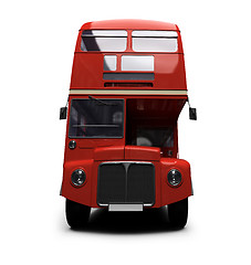 Image showing red double decker autobus over white