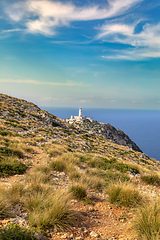 Image showing Lighthouse at Cape Formentor in the Coast of North Mallorca, Spain