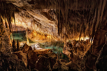 Image showing Dragon cave, Coves del Drach, (Cuevas del Drach). Porto Cristo. Balearic Islands Mallorca Spain.