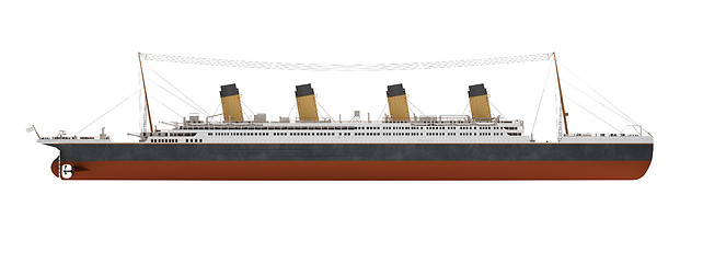 Image showing Big ship liner side view