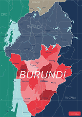 Image showing Burundi country detailed editable map