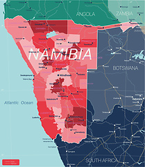 Image showing Namibia country detailed editable map