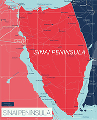 Image showing Sinai Peninsula country detailed editable map