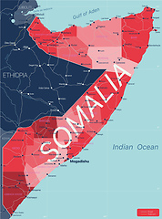 Image showing Somalia country detailed editable map