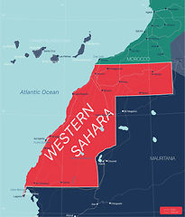 Image showing Western Sahara detailed editable map