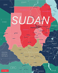 Image showing Sudan country detailed editable map