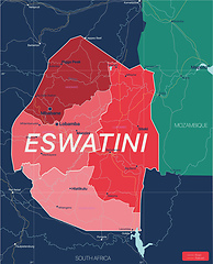 Image showing Eswatini ex Swaziland country detailed editable map