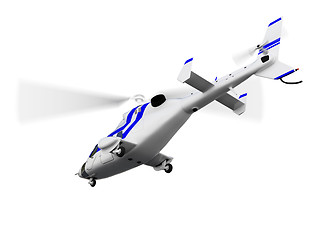 Image showing helicopter over white