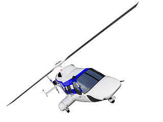 Image showing helicopter over white