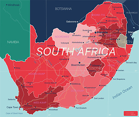 Image showing South Africa country detailed editable map