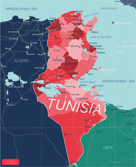 Image showing Tunisia country detailed editable map