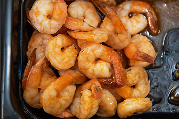 Image showing Pickled shrimp in plastic container