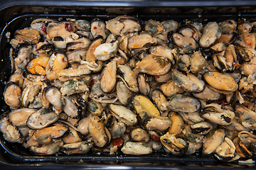 Image showing Mussels shrimp in plastic container