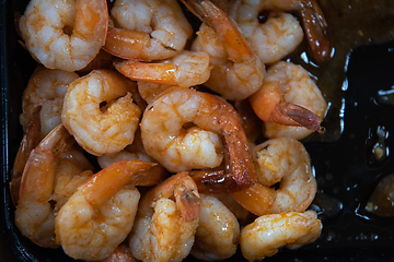 Image showing Pickled shrimp in plastic container