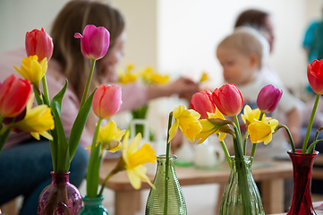 Image showing Concept of spring holiday, womens day or mothers day in montessori school