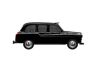 Image showing Black taxi isolated over white