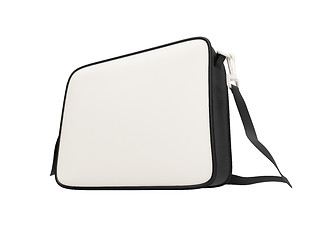 Image showing White leather handbag