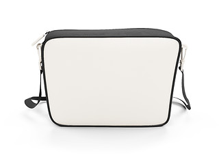 Image showing White leather handbag