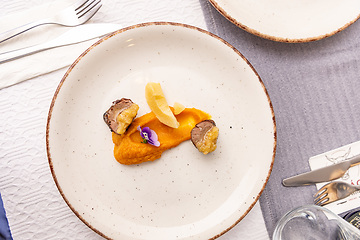 Image showing Deer sirloin with sweet potato