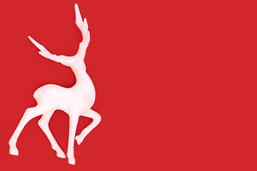Image showing Christmas Eve Reindeer on Red Background