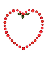 Image showing Heart Shape Christmas Wreath With Holly 
