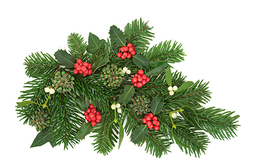 Image showing  Christmas Winter Greenery Traditional Floral Decoration 