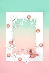 Image showing Christmas Unicorn Mythical Background Festive Border 