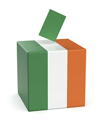 Image showing Ballot box with the flag of Ireland