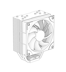 Image showing Sketch of cpu air cooler