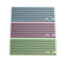 Image showing Wireless computer keyboards with different colors