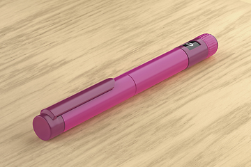 Image showing Purple insulin injector pen