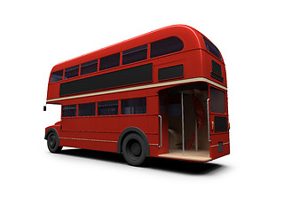 Image showing red double decker autobus over white