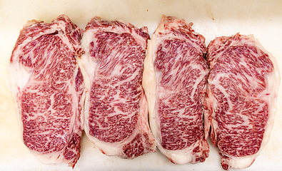 Image showing Raw dry aged wagyu steak