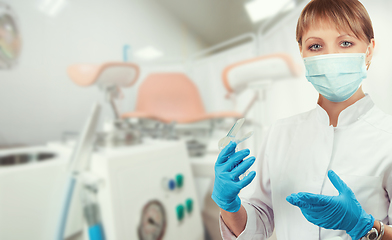 Image showing Female gynecologist in protective mask