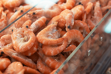 Image showing Frozen Shrimps in a supermarket.